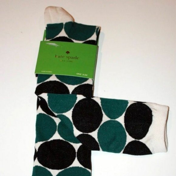 KATE SPADE New York KNEE HIGHS Socks FOREST GREEN - Picture 1 of 2